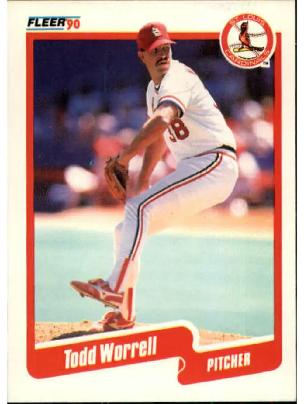 1990 Todd Worrell Fleer Baseball Card #264
